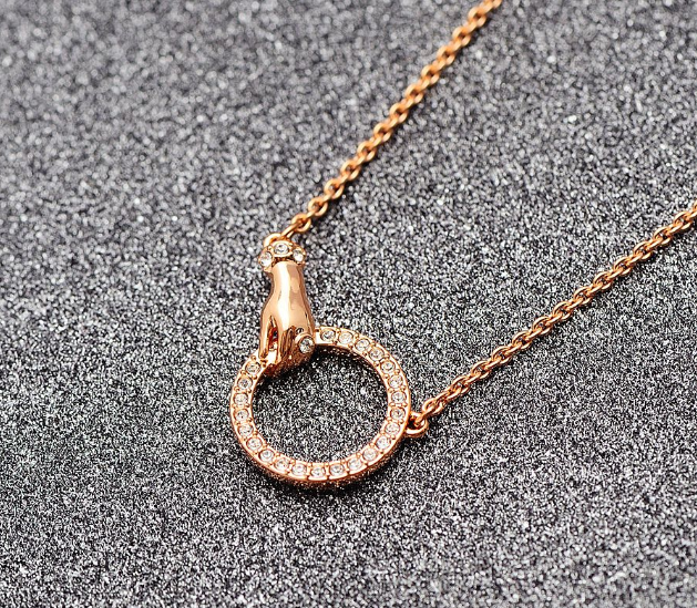 Swarovski 施华洛世奇 玫瑰金手掌圆环项链 5489573268.25元
