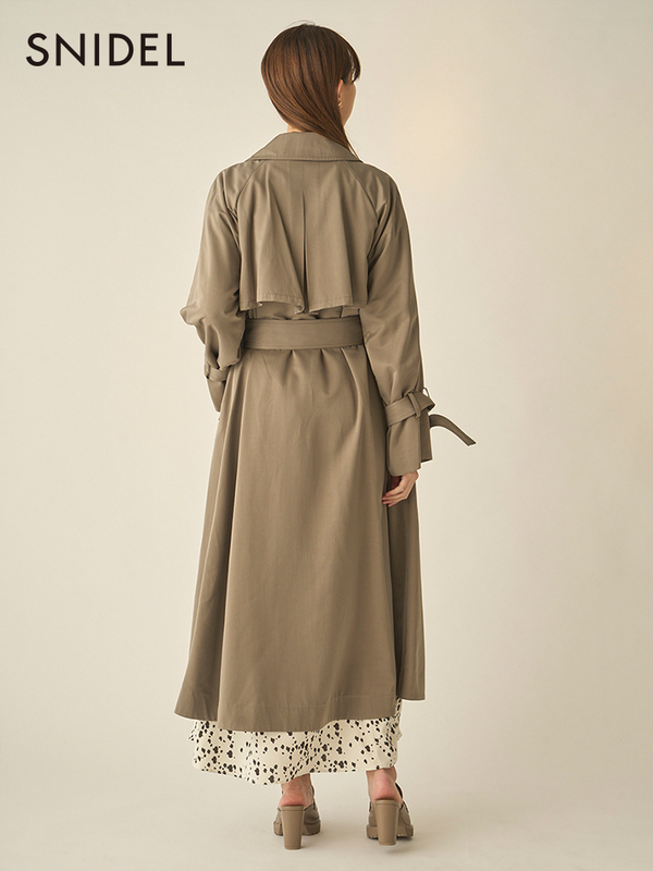 Snidel 女士经典时尚光泽面系带斗篷风衣外套SWFC224056新低579.61元（天猫旗舰店1146元）