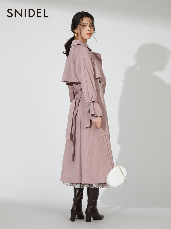 Snidel 女士经典时尚光泽面系带斗篷风衣外套SWFC224056新低579.61元（天猫旗舰店1146元）