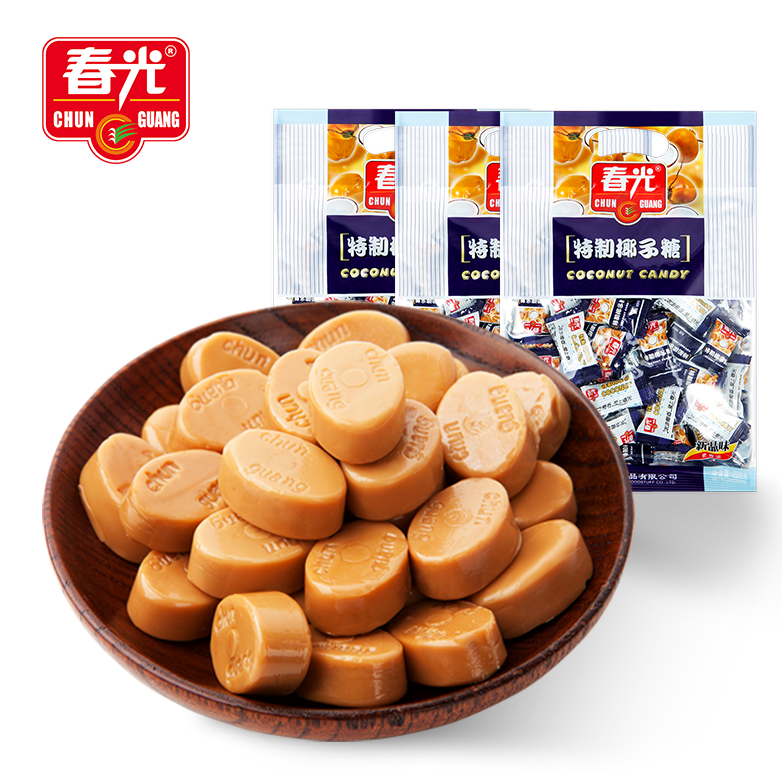 海南特产，春光 特浓特制椰子糖 228g*3件29.9元包邮（双重优惠）