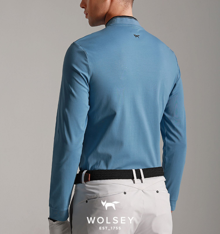 英国皇室266年品牌，Wolsey 男士60S长绒棉高尔夫长袖立领/翻领Polo衫 多色史低139元包邮（双重优惠）