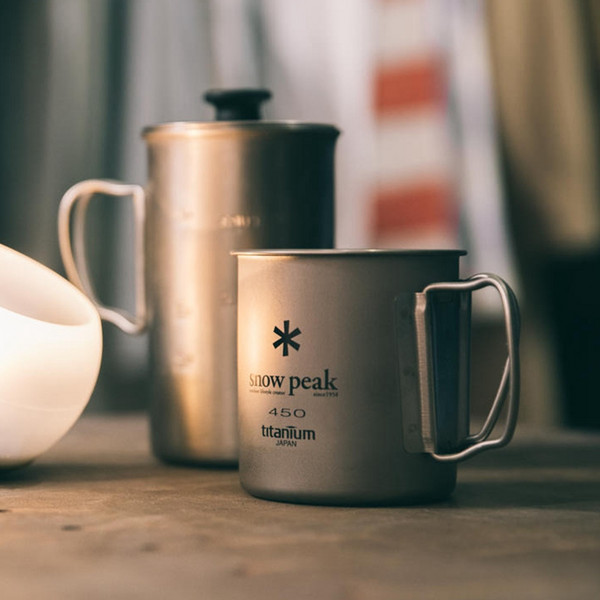日本顶级户外品牌，Snow Peak 雪峰 钛金属单层马克杯套装 450mL+300mL新低302元