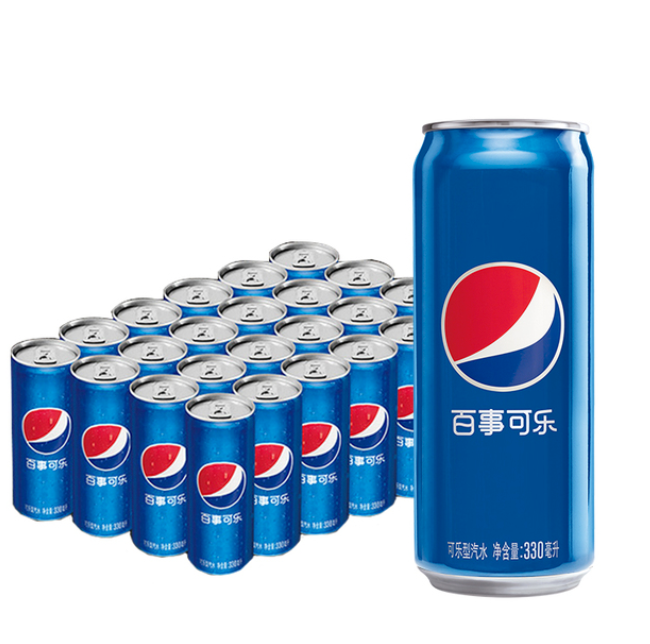 PEPSI 百事 细长罐碳酸饮料 330ml*24罐43.9元包邮（需领券）