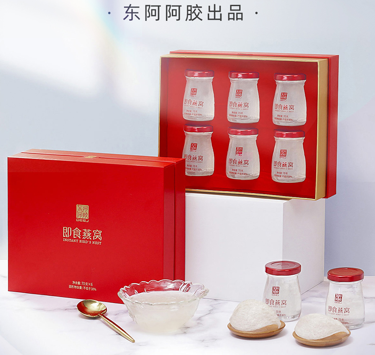 旗舰店出品，东阿阿胶 即食燕窝礼盒 70g*6瓶268元包邮（双重优惠）