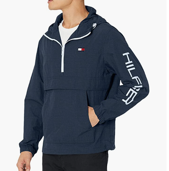 Tommy Hilfiger 汤米·希尔费格 男式轻质半拉链连帽套头防水夹克 158AN438385.88元