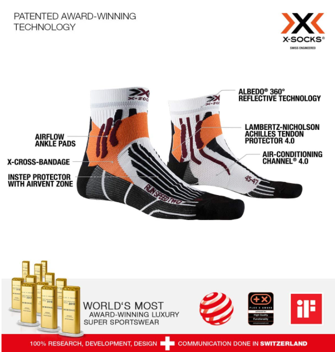 销量第一，X-SOCKS Run Speed Two 速跑二代专业马拉松跑步袜  XS-RS16S19U新低87.2元（天猫199元）
