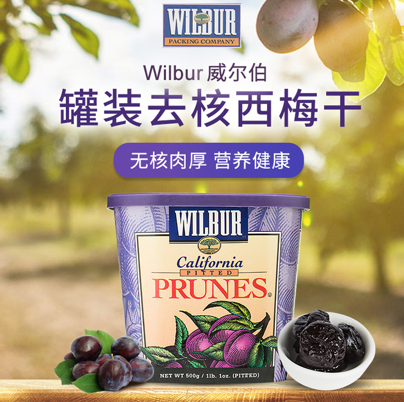 美国进口，麦德龙 Wilbur去核西梅干500g*2桶68元包邮（双重优惠）