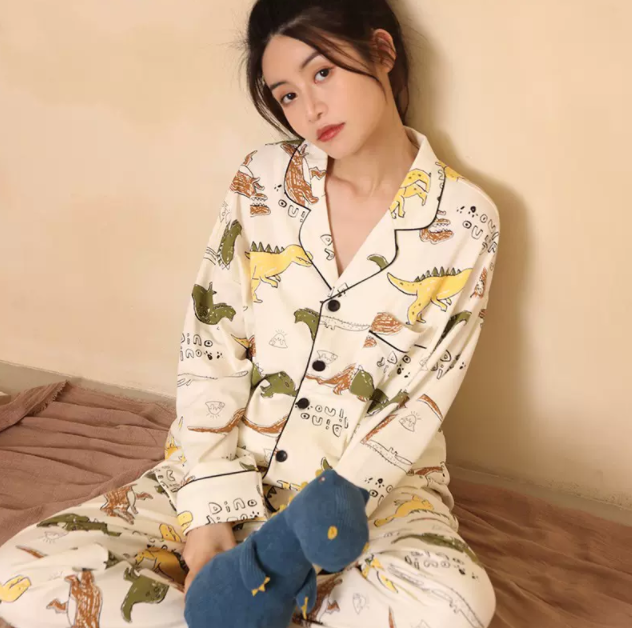 Cottonshell 棉籽壳 女士A类纯棉睡衣居服套装68元包邮（需领券）