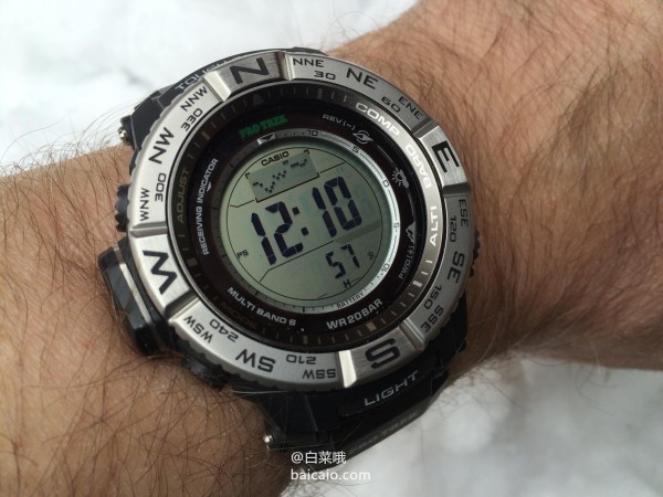 可收秋波，CASIO 卡西欧 PRW-3500-1CR 太阳能三重感应6局电波登山表 5.75 到手￥1130