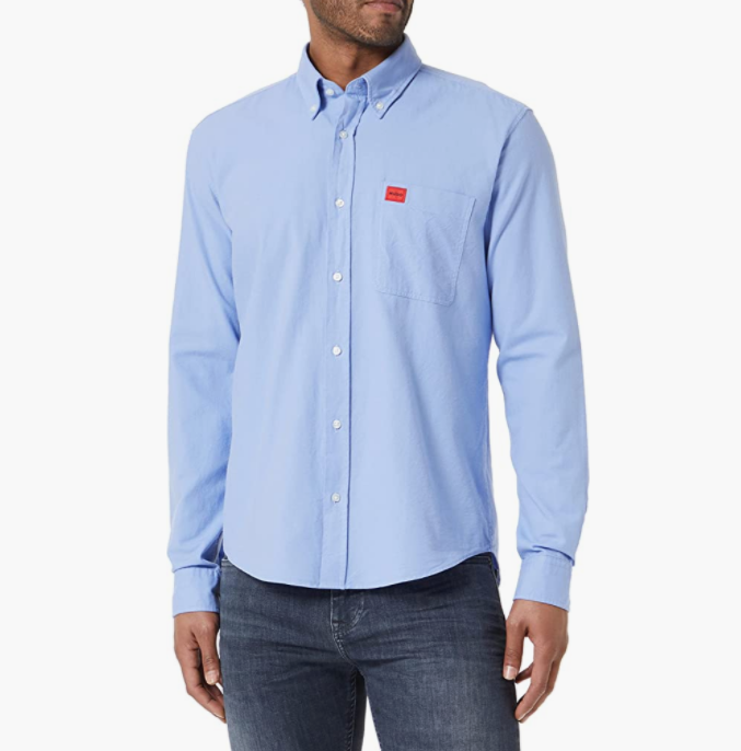 HUGO Hugo Boss 雨果·博斯 Evito 男士纯棉修身长袖衬衫50458258新低322.41元（可3件92折）