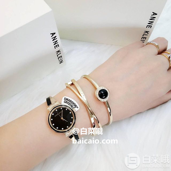 Anne Klein 安妮·克莱恩 AK/3292NVST 施华洛世奇水晶 女士手镯手表套装226.35元