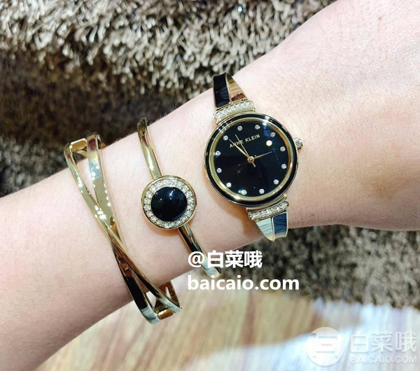 Anne Klein 安妮·克莱恩 AK/3292NVST 施华洛世奇水晶 女士手镯手表套装226.35元