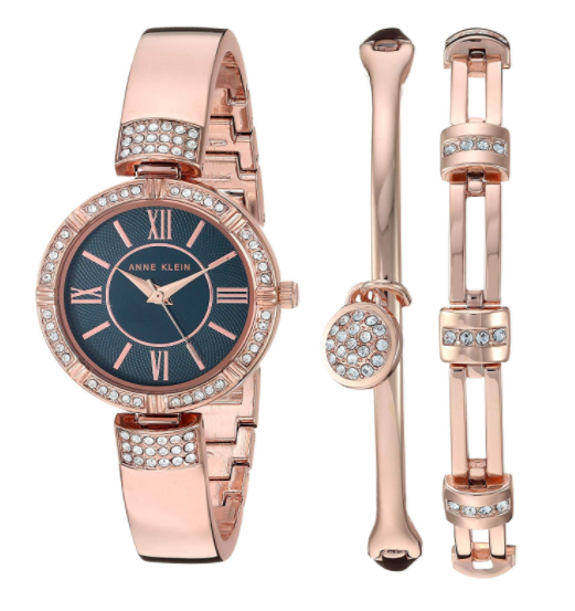 Anne Klein 安妮·克莱恩 AK/3294RGST 施华洛世奇水晶 女士手镯手表套装213.54元