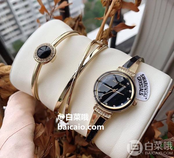 Anne Klein 安妮·克莱恩 AK/3292NVST 施华洛世奇水晶 女士手镯手表套装226.35元
