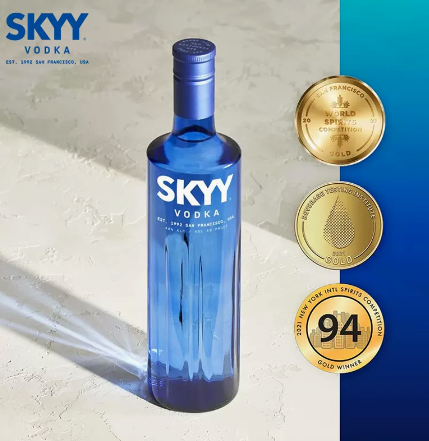 SKYY Vodka 深蓝 原味伏特加 40度 750mL58元包邮（需领券）