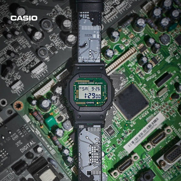 CASIO 卡西欧 G-SHOCK系列 男士电路迷彩运动防水石英腕表 DWE-5600CC-3DR新低534.9元包税包邮（多重优惠）