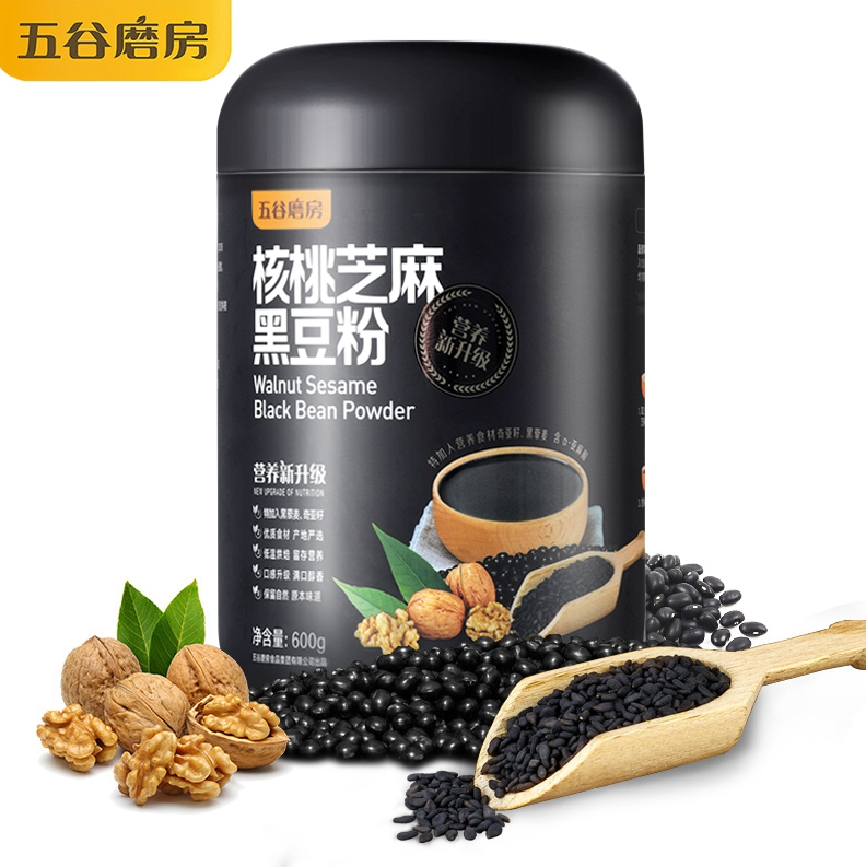 五谷磨房 核桃黑芝麻粉600g49.9元包邮（需领券）