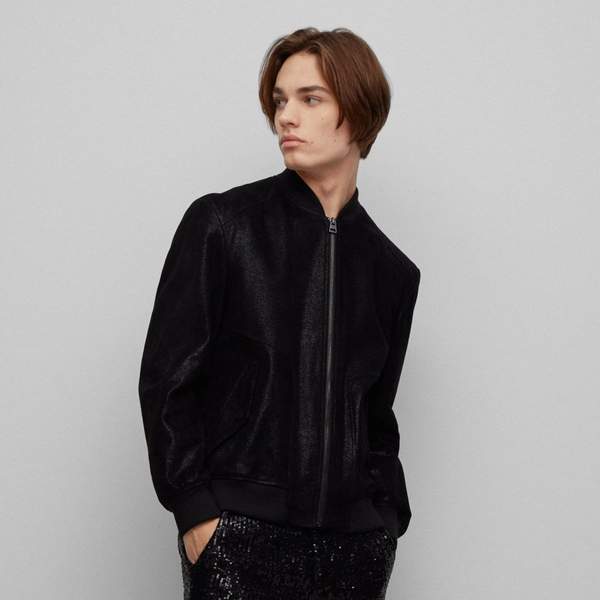 HUGO Hugo Boss 雨果·博斯 Lizzo 男士山羊皮修身夹克504827531766.39元