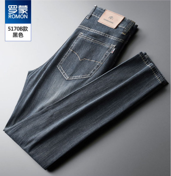 罗蒙 2023新款男式夏季薄款凉感冰氧吧宽松直筒牛仔裤 5色79元包邮（需领券）