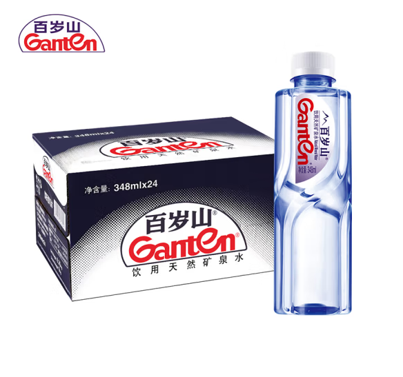百岁山 饮用天然矿泉水 348ml*24瓶35元包邮（需领券）