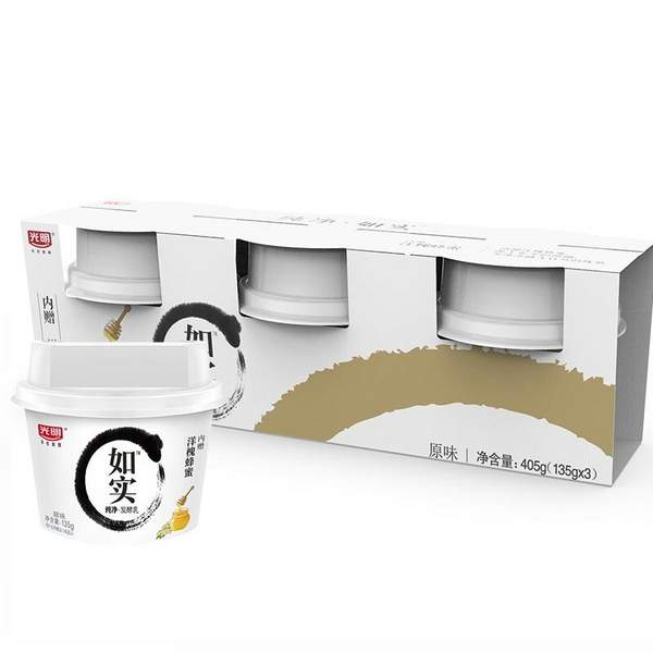 光明 如实 洋槐蜂蜜原味酸奶 135g*3杯*9件101.4元包邮（3.7元/盒）