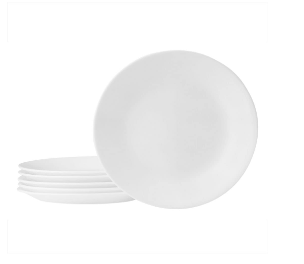美国康宁 corelle 三层Vitrelle玻璃白色餐具 21cm深盘 6件套新低154.4元