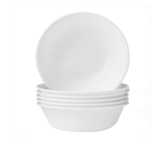美国康宁 corelle 三层Vitrelle玻璃白色餐具 21cm深盘 6件套新低154.4元