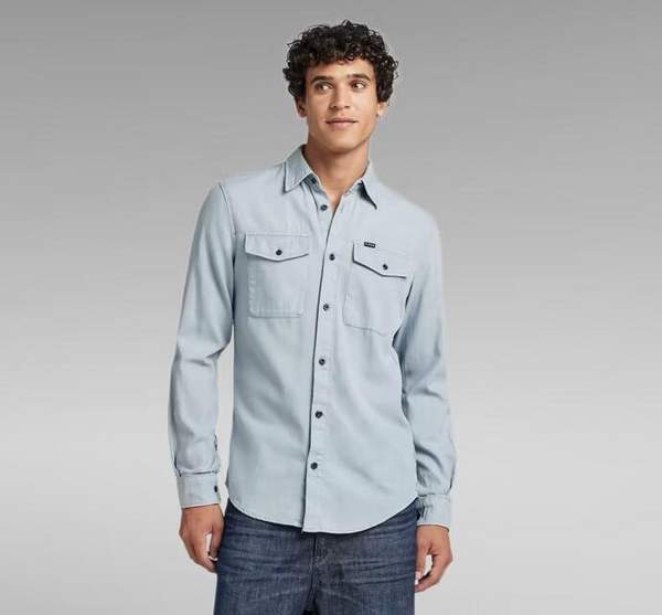 G-Star Raw Marine 男士轻质牛仔布纯棉工装衬衫D20165379元