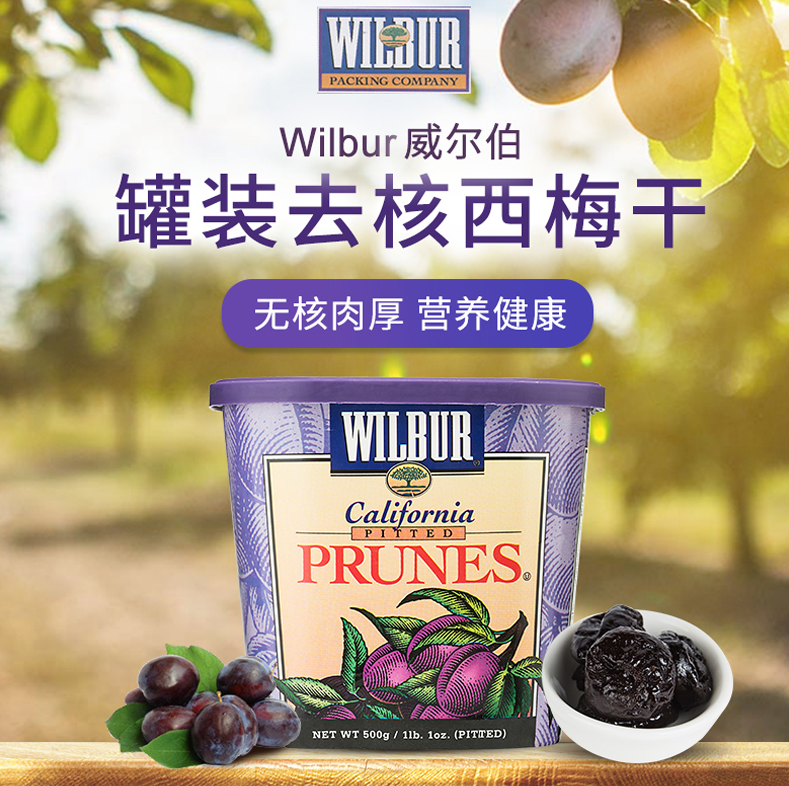 美国进口，麦德龙 Wilbur去核西梅干500g*2桶67元包邮（双重优惠）