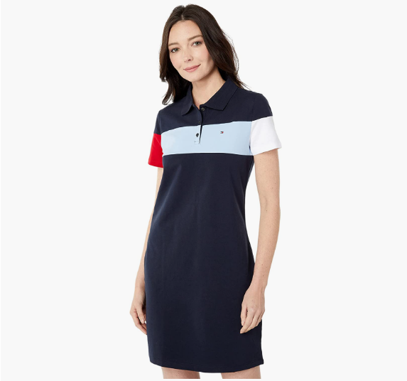 Tommy Hilfiger 汤米·希尔费格 女士撞色短袖POLO连衣裙 J2DD0712225.25元