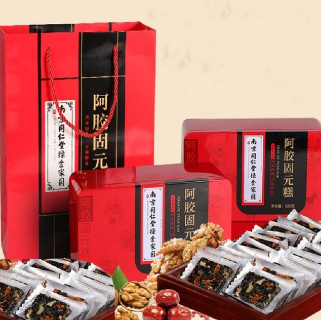 中华老字号，南京同仁堂 即食阿胶固元糕 500g*2盒98元包邮（ 需领券）