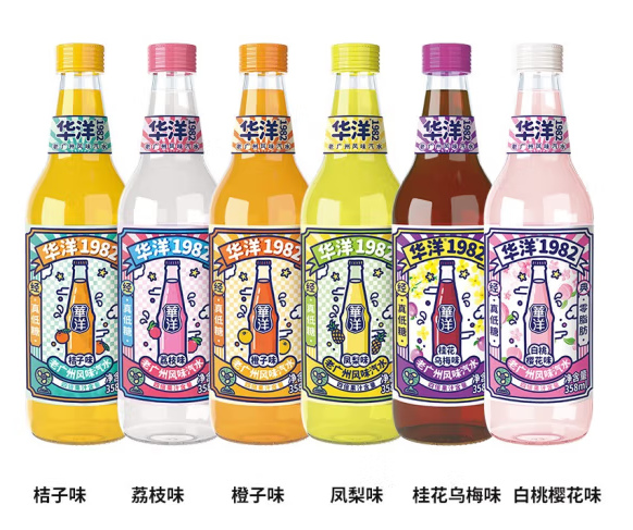 华洋1982 老广州风味汽水 玻璃瓶 358ml*6瓶26.73元包邮（双重优惠）