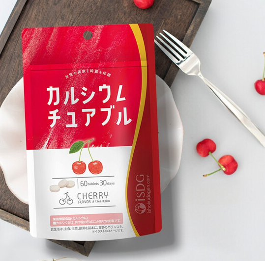 ISDG 医食同源 日本进口 女性咀嚼钙片 （樱桃味）60粒*4袋153元包邮包税（需领券）
