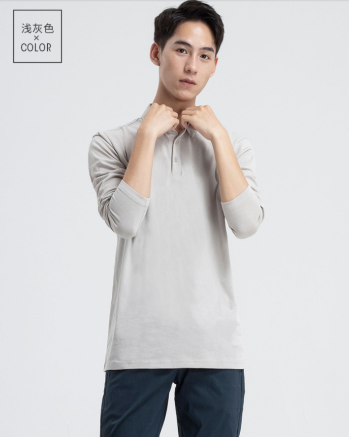 me feeling 男士50S双细高支高密全棉长袖POLO衫 多色39.9元包邮（短袖29.9元）