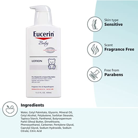 Eucerin 优色林 婴儿身体乳 敏感肌成人可用 400mL90元