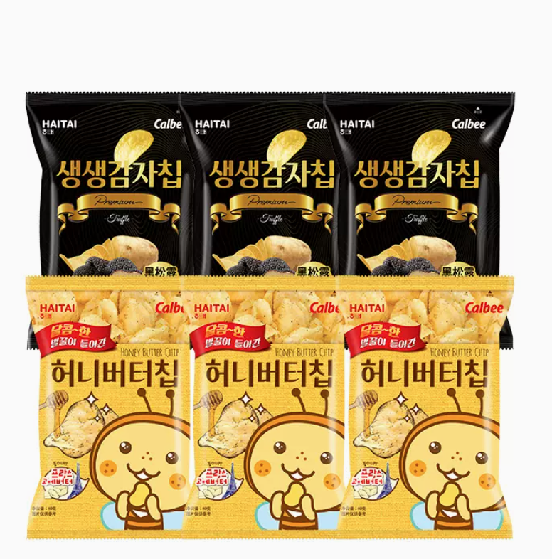 卡乐比 韩国进口 海太蜂蜜黄油味/黑松露味 薯片 60g*6包69元包邮（需领券）
