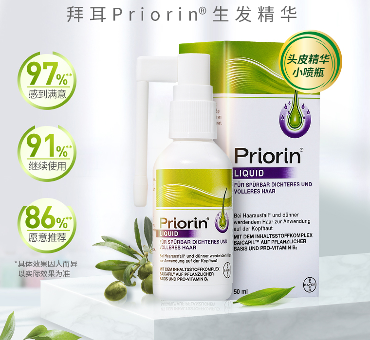 Bayer 德国拜耳 Priorin 生发精华喷雾 50ml75.4元包邮包税（双重优惠）