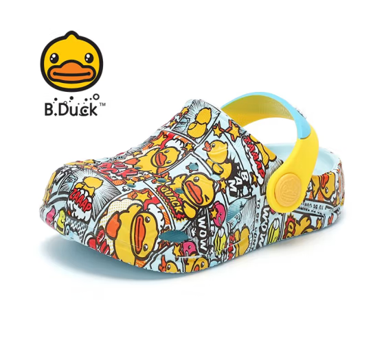 B.Duck 小黄鸭 儿童休闲洞洞鞋拖鞋 18-32码新低23.9元包邮（需领券）