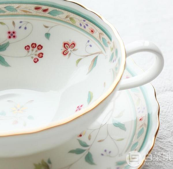 Noritake 则武 Hanasarasa花更纱 骨瓷杯碟套组 180ml*2组装 P58043A/4409327.65元（天猫旗舰店770元）