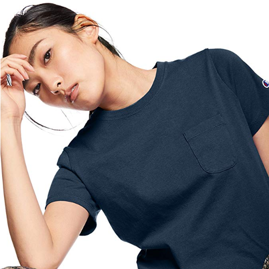 日版 Champion 冠军牌 CW-M321 女士圆领口袋短袖T恤折后新低82.4元（2件85折）
