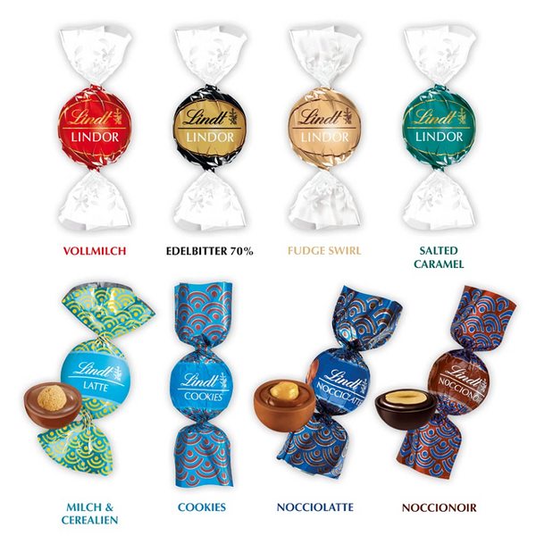Lindt 瑞士莲 Lindor系列 夹心巧克力球鉴赏礼盒100粒（8口味，1473g）新低284.86元