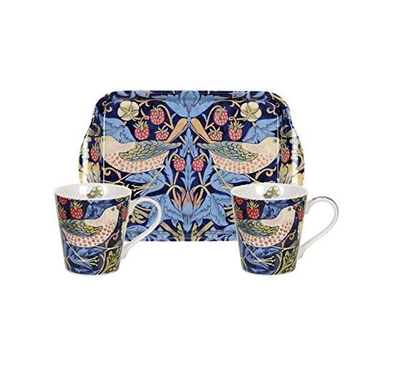 Portmeirion 波特美林 草莓小偷陶瓷马克杯托盘套装3件（180ml*2个+托盘*1个）新低142.55元