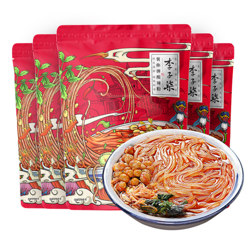 李子柒 薯你弹酸辣粉 252g*5袋44.41元包邮（双重优惠）