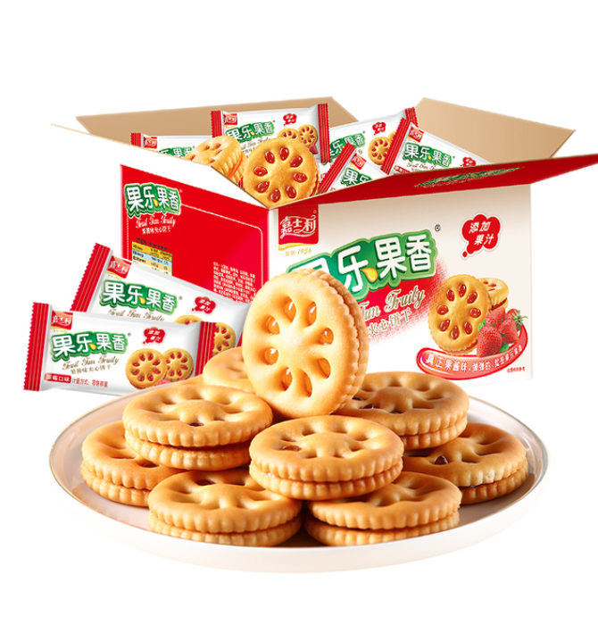 嘉士利 果乐果香 夹心饼干 1000g装 多口味可选27.9元包邮（需领券）