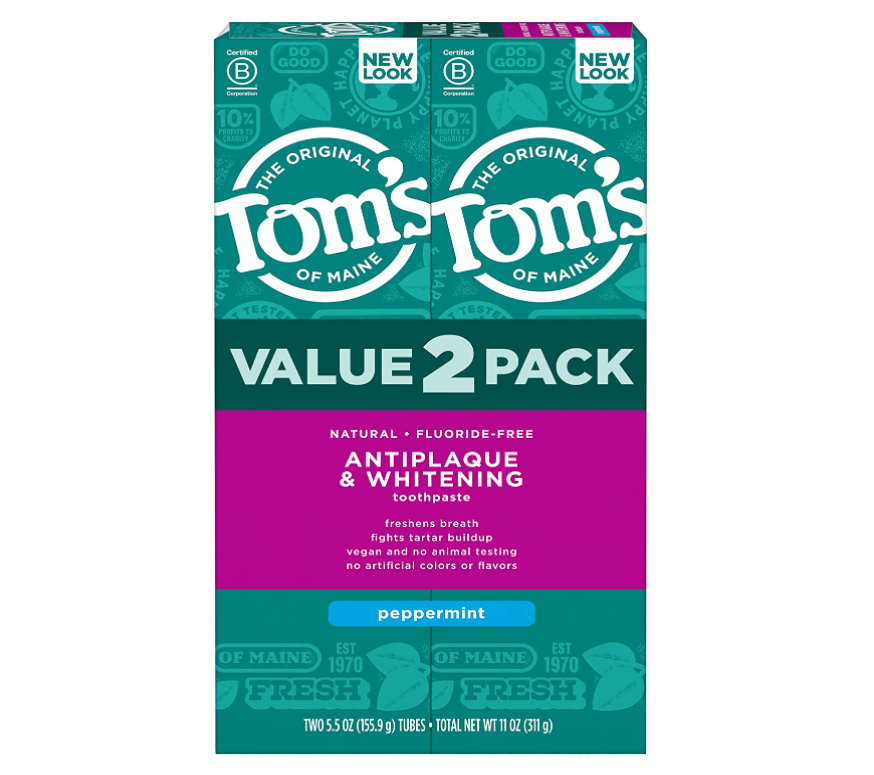 Tom's of Maine 汤姆小屋 天然绿薄荷味无氟牙膏 156g*2支55.52元