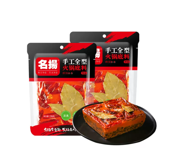 名扬 牛油火锅底料 238g*2袋19.8元包邮（需领券）