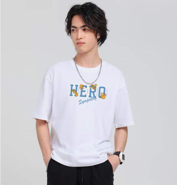 Jeanswest 真维斯 2023夏季新款纯棉字母印花短袖T恤 多色22.9元包邮（双重优惠）
