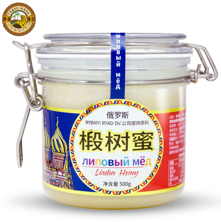 2019世界食品品质金奖，虎标 俄罗斯进口椴树蜂蜜 500g新低39元包邮（需领券）