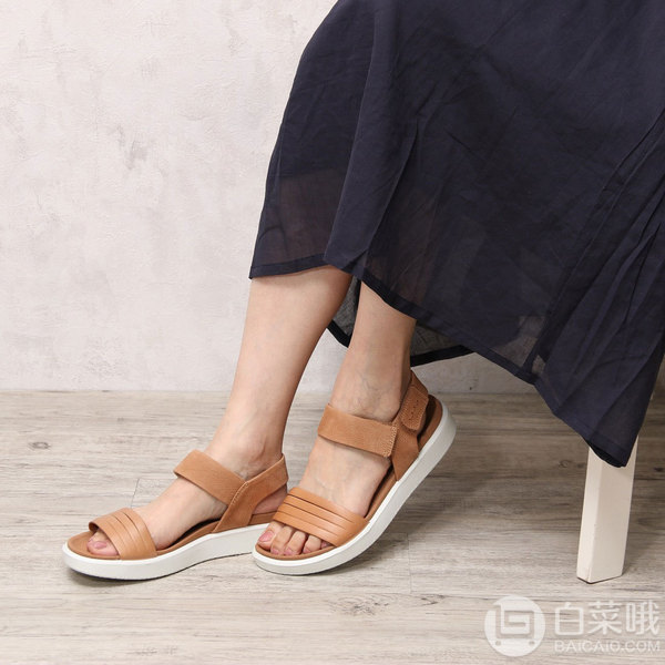 ECCO 爱步 Flowt 女士牛皮魔术贴休闲凉鞋 273603394.9元（天猫折后974元）