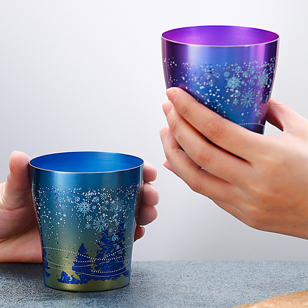 日本产，Horie 堀江 纯钛双层樱花情侣对杯250mL*2只装新低454.15元（天猫折后998元）